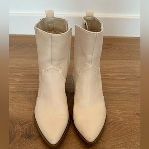 Lulus Off White Cowboy Ankle Boots